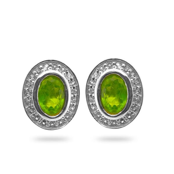 Boucles d'oreilles peridot, topaze argent Isa